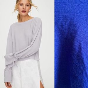 Aritzia Wilfred Blue Emmy wool sweater